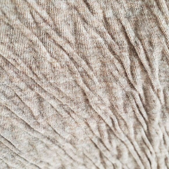 J.Jill PureJill Woman's Size L Wrinkle Look Tunic 100% Cotton Knit Tan Minimal - Picture 3 of 7